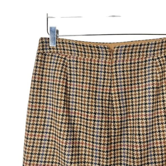 J. Crew Plaid Houndstooth Wool Women’s High Waist Academia Pencil Skirt Sz 4 - Picture 10 of 12